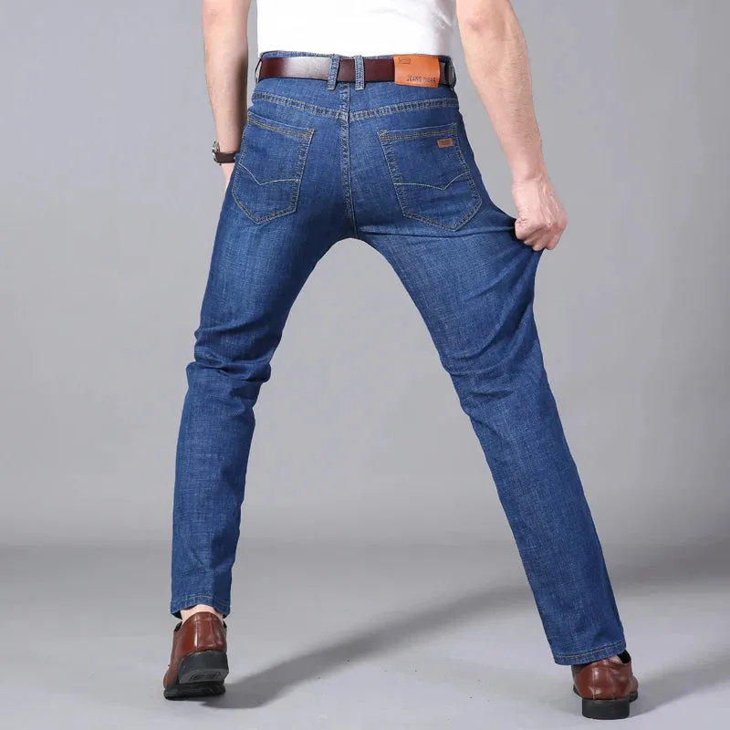 Stretch Men's Jeans Men's Straight Versatile Denim Long Loose Pants