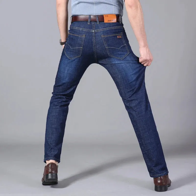 Stretch Men's Jeans Men's Straight Versatile Denim Long Loose Pants