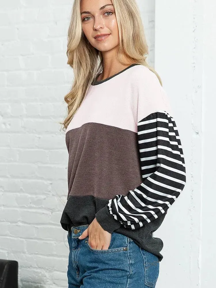 Striped Splicing Knit sweater