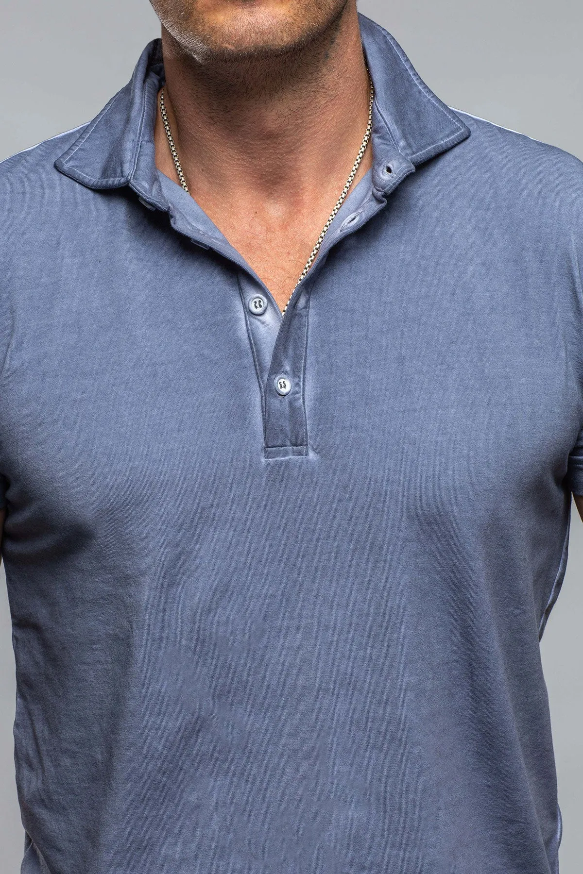 Toulour SS Woven Polo in Steel