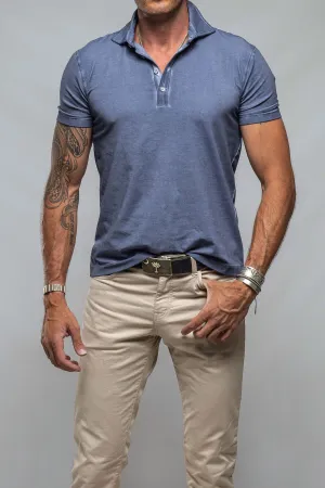 Toulour SS Woven Polo in Steel