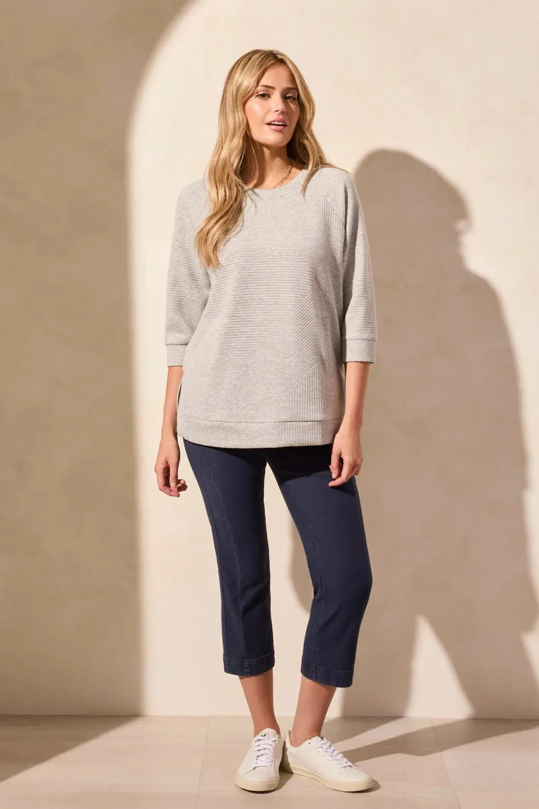 Tribal Top - Quilted Knit - Grey Mix