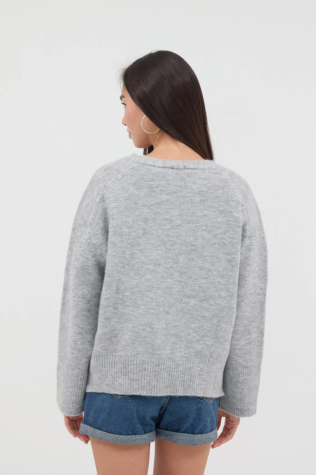 V-Neck Knitwear Sweater