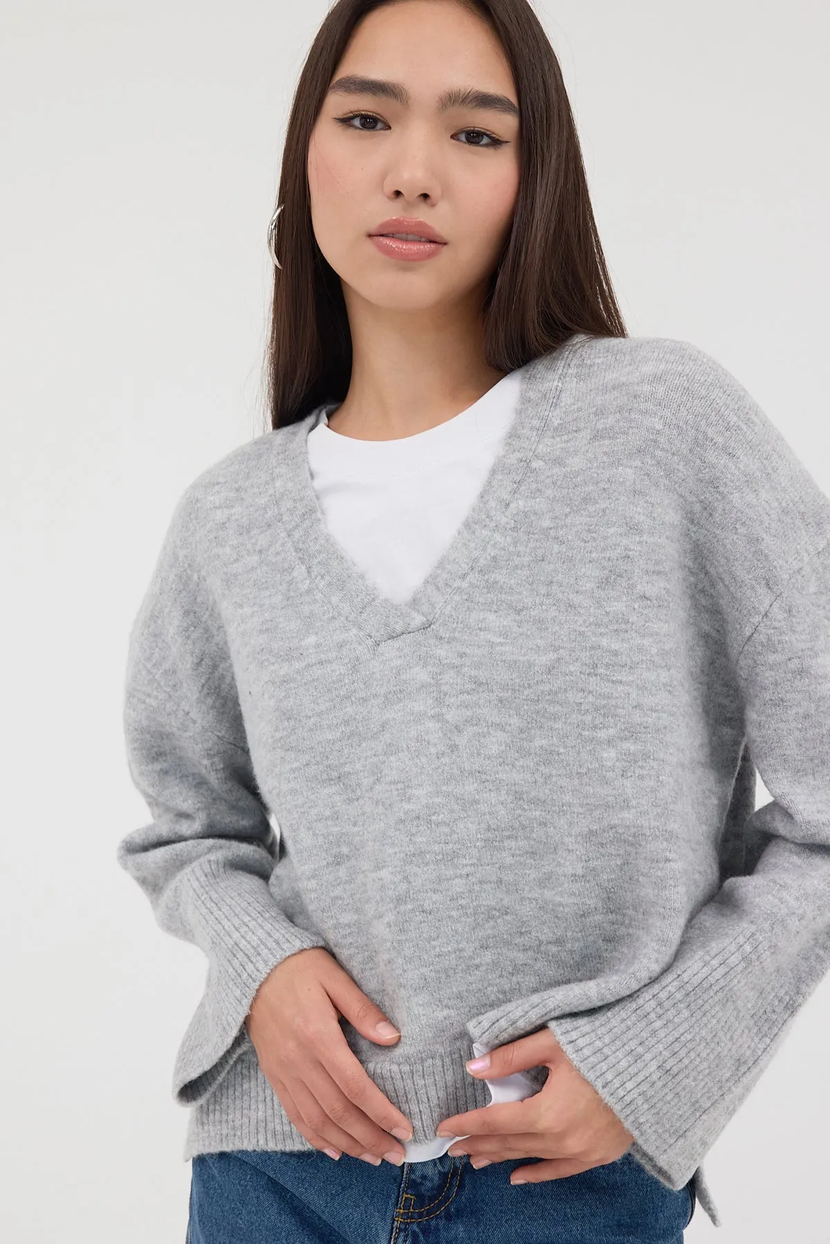 V-Neck Knitwear Sweater