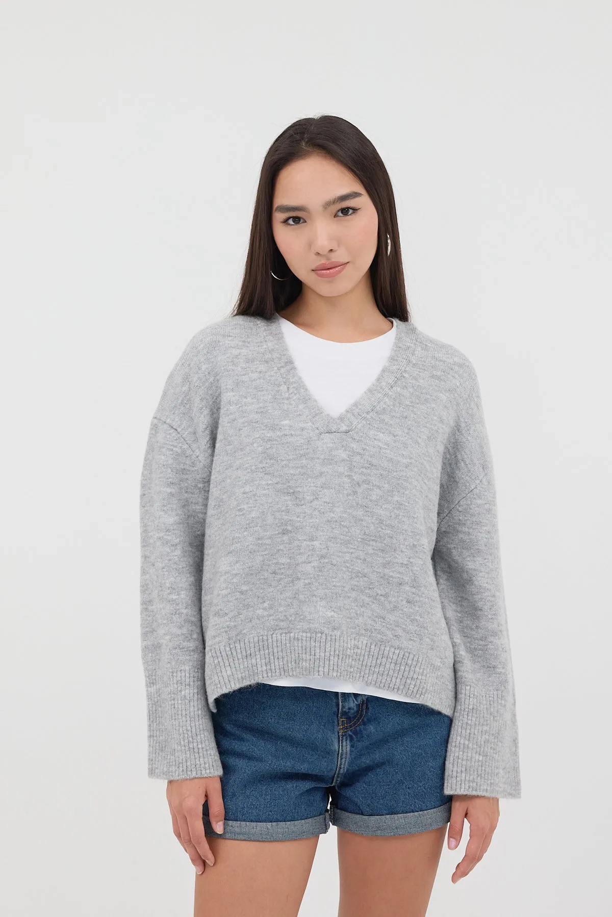 V-Neck Knitwear Sweater