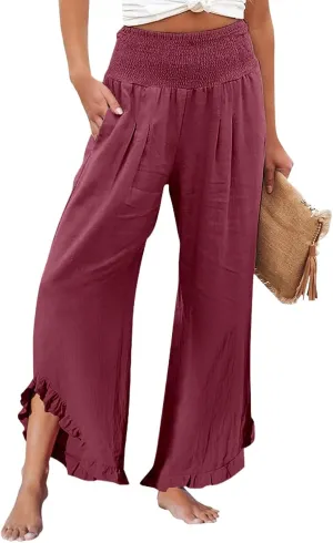 Wide Leg Pants for Women, Wide Leg High Waist Pants Summer Straight
