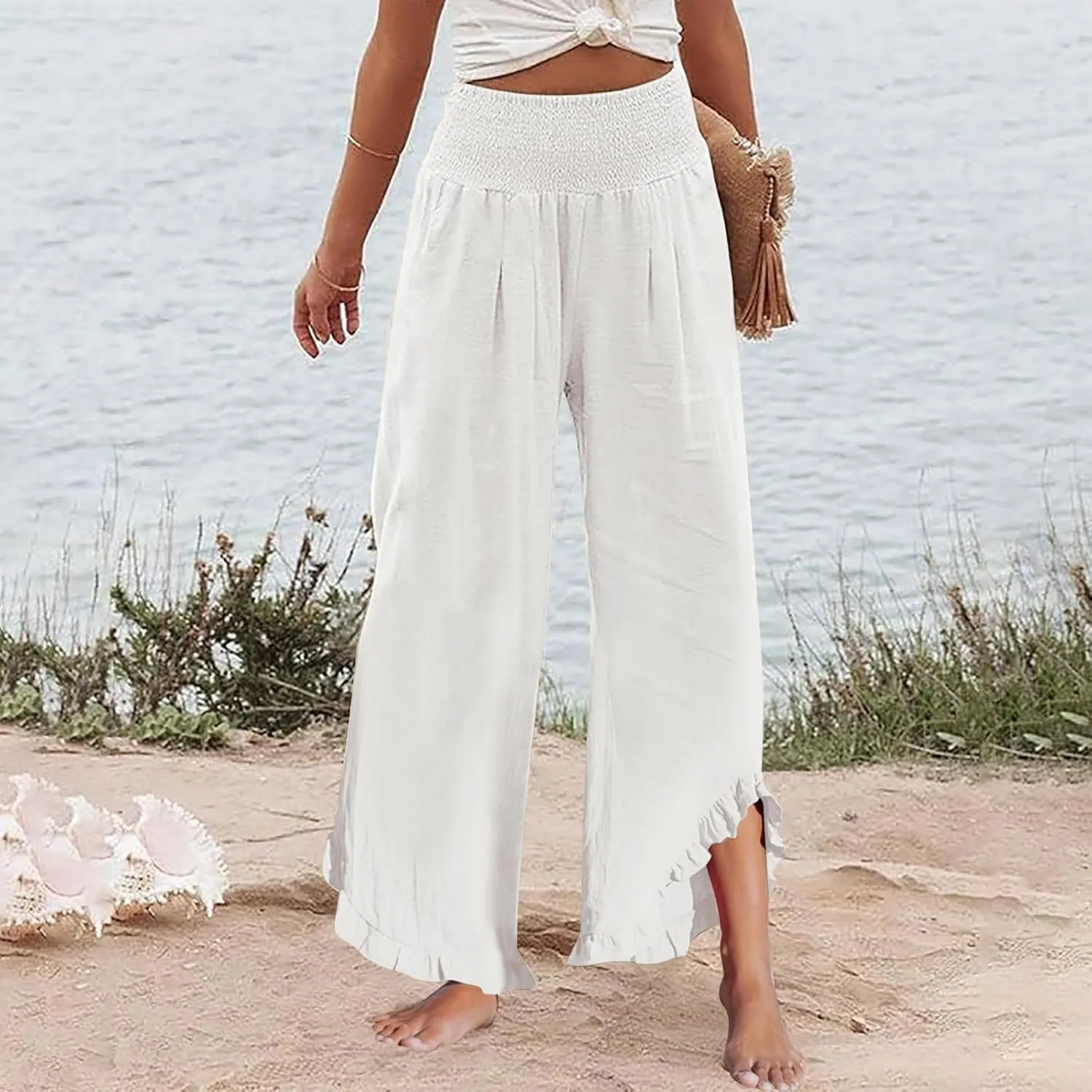 Wide Leg Pants for Women, Wide Leg High Waist Pants Summer Straight