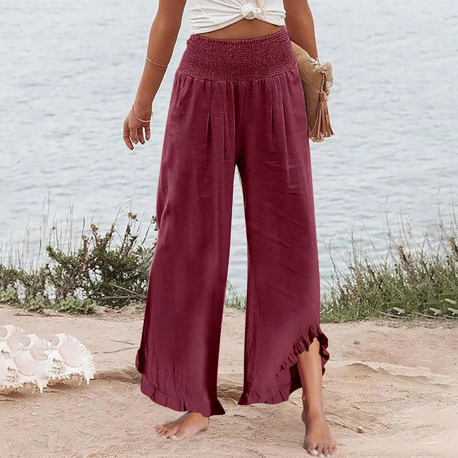 Wide Leg Pants for Women, Wide Leg High Waist Pants Summer Straight