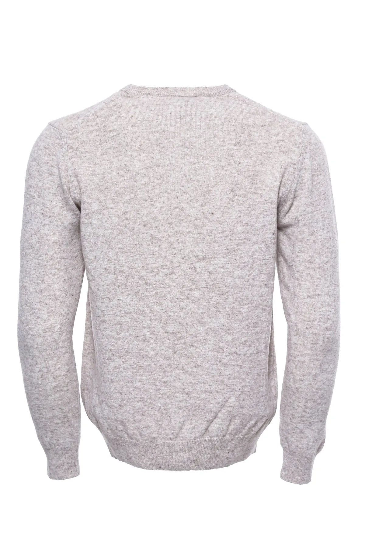 WSS Wool Plain Beige Knitwear Men's Sweater  - Singen
