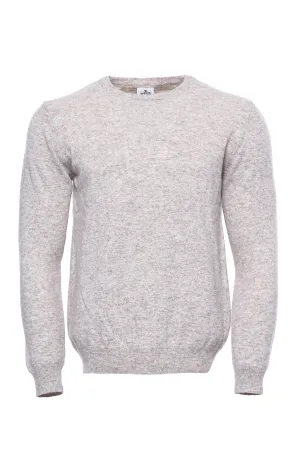 WSS Wool Plain Beige Knitwear Men's Sweater  - Singen